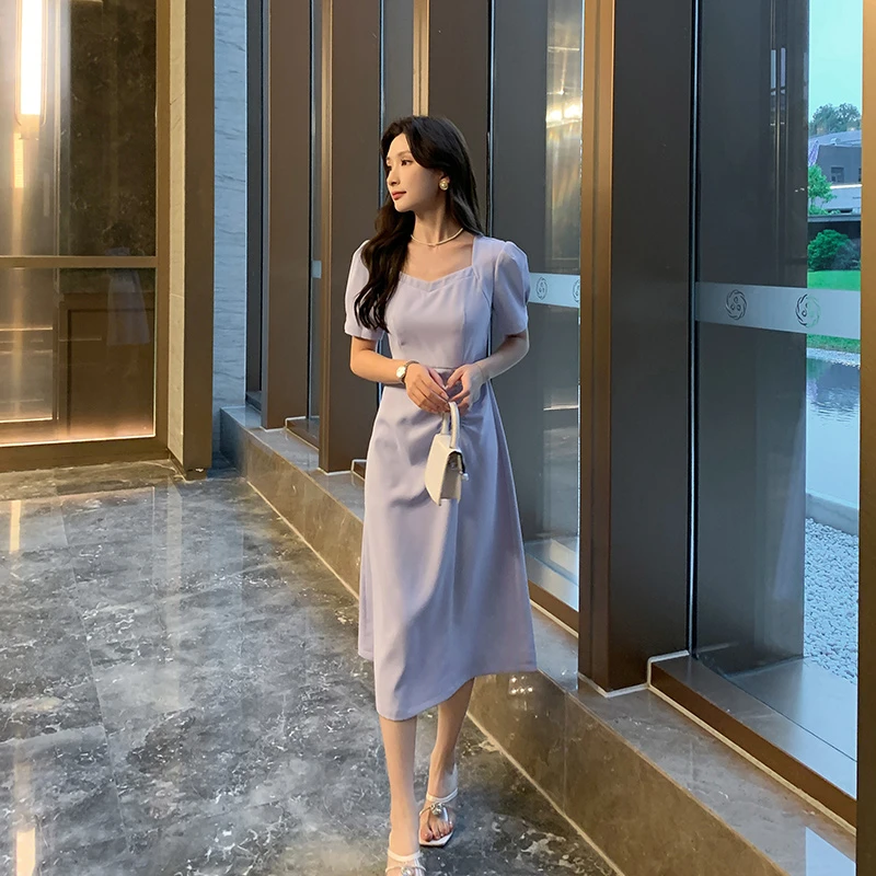 奢姿大码女装2025夏季新款气质方领裙子胖妹妹褶皱设计时尚连衣裙