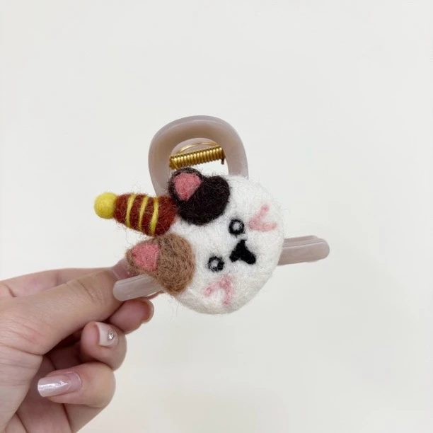 L621夕洛小猫长不大8cm日韩甜美抓夹商务/OL田园风发夹小抓夹