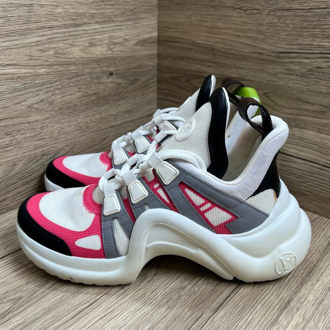 95新 LouisVuitton/路易威登 Archlight 白粉拱桥鞋 37码/98新