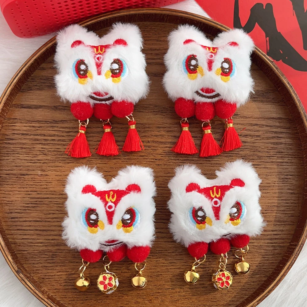 蛇年醒狮发夹过年头饰新年发饰铃铛流苏发卡女孩头饰品儿童碎发夹