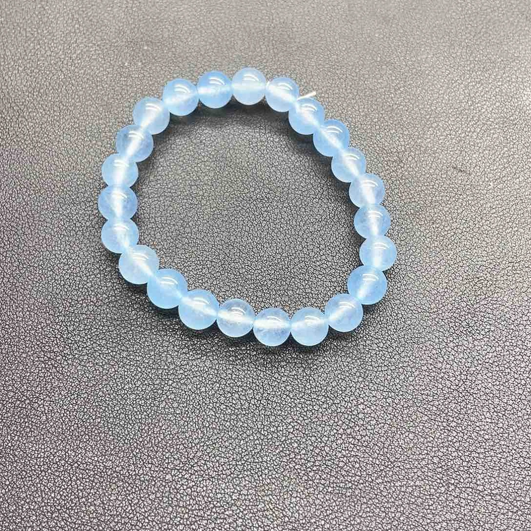 水晶珠宝半成品未镶嵌海蓝宝手链卡8