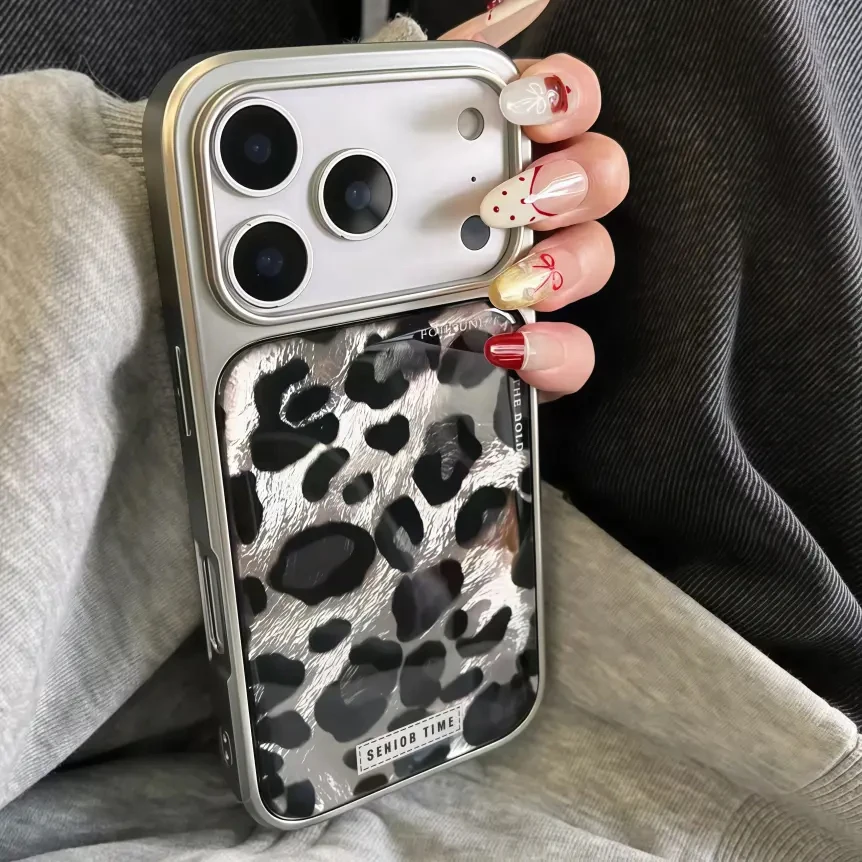 高级感黑色豹纹适用苹果17promax手机壳iphone17防摔新款16pro