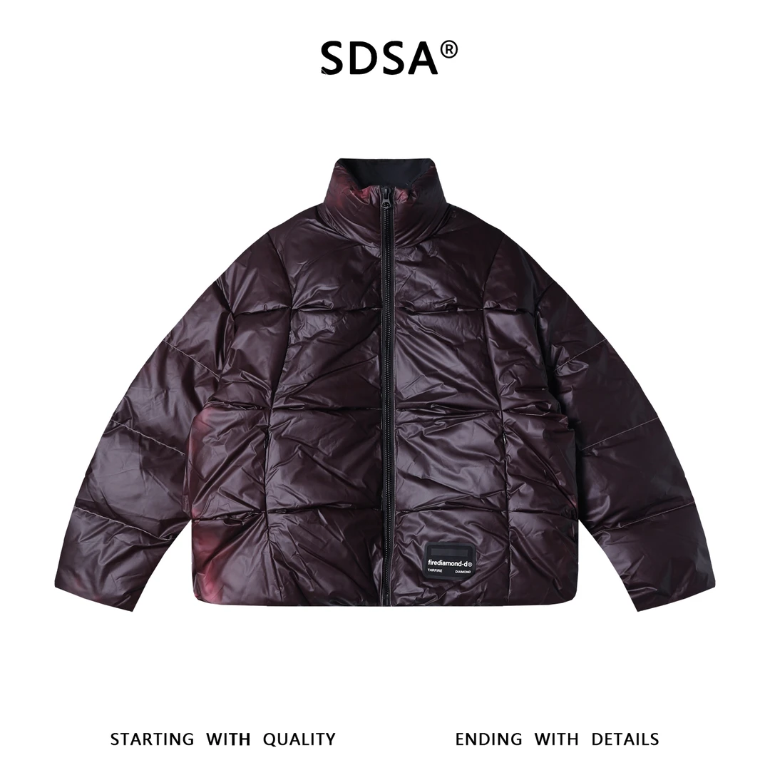 SDSA男士秋冬新款痞帅男装复古简约立领羽绒服外套简约风高街时尚