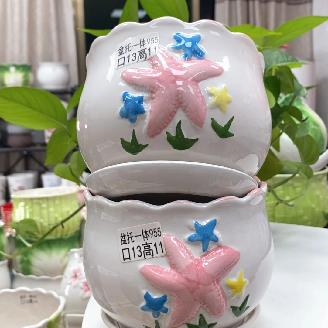 夏西陶瓷花盆@@5955