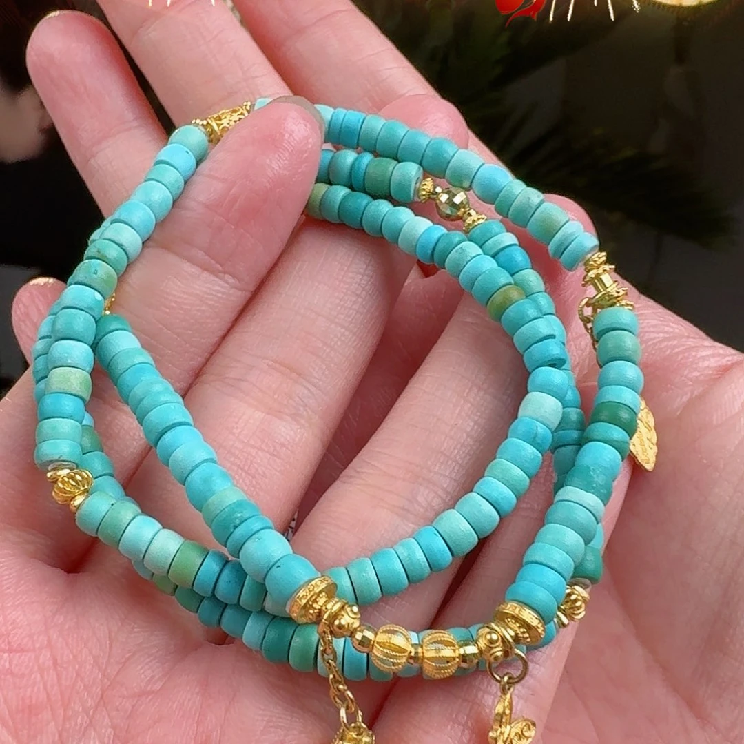 绿松石珠宝奇石18K金镶嵌