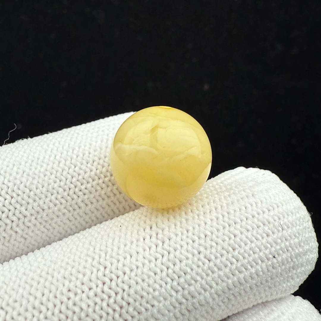 A2691天然原矿蜜蜡单珠13.7mm支持复检