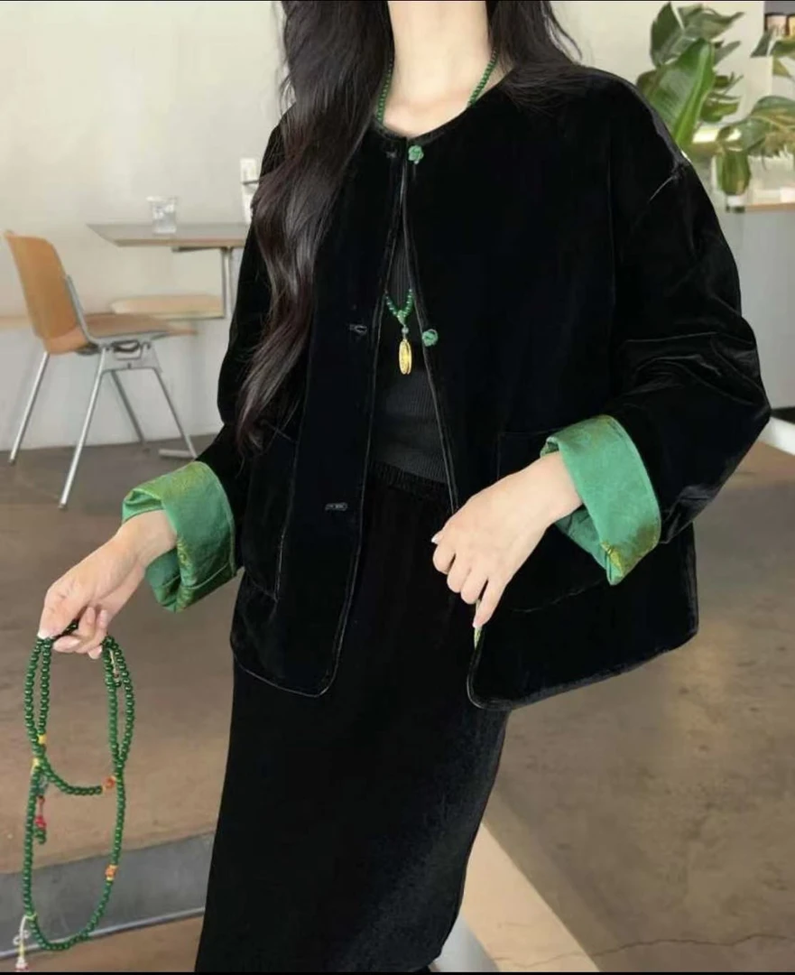 013-3852 秋款拼色拼接百搭休闲短款女士外套