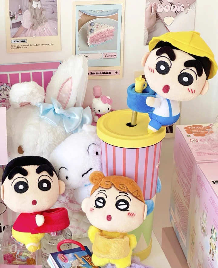 蜡笔小新哈谷谷毛绒啪啪手环盲盒摆件