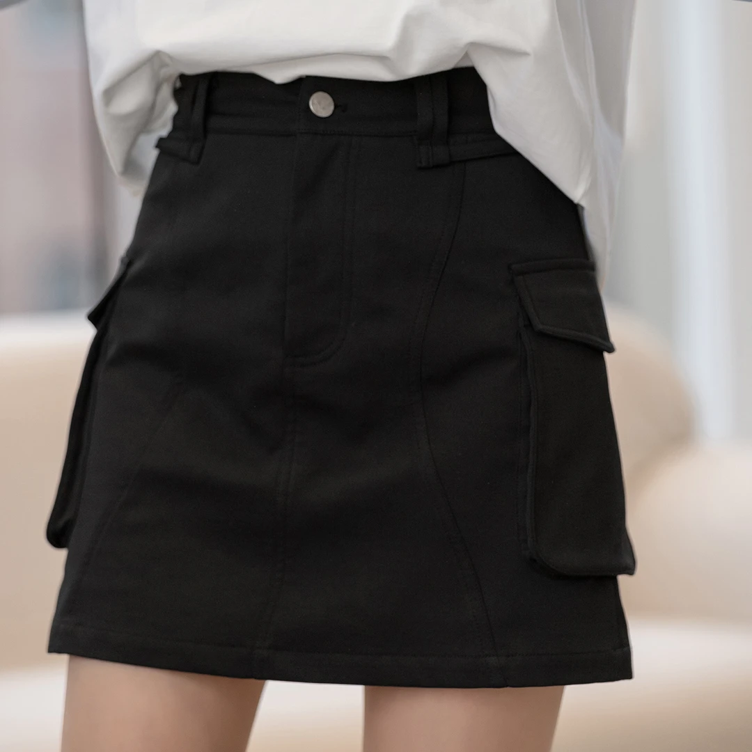 【新品】【弧线半裙】FS502X001大口袋短裙-zy