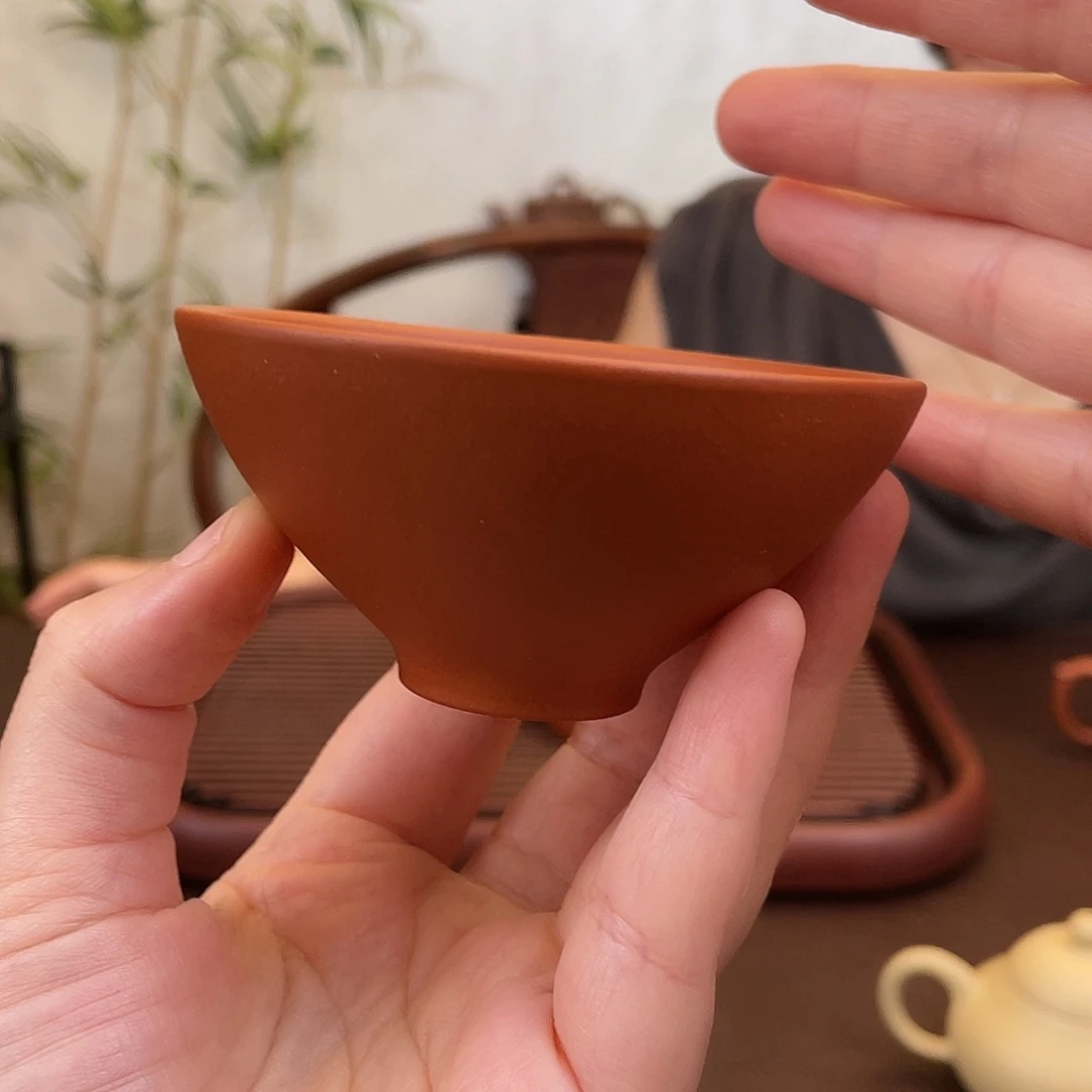 劉***森茶壶紫砂红泥斗笠杯