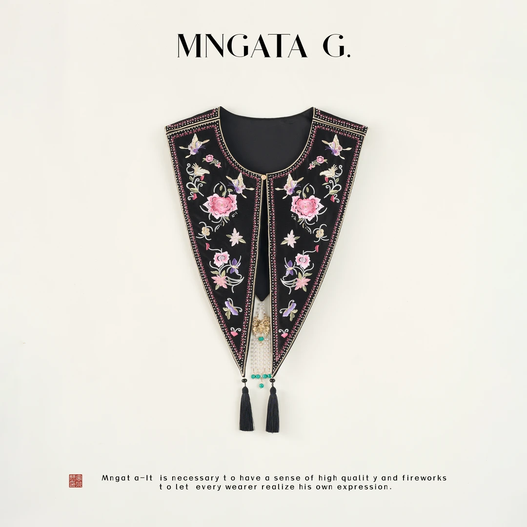 MNGATA G.宫小妍【曼奢·传承蝶舞云肩】新中式绵羊毛云肩5071804