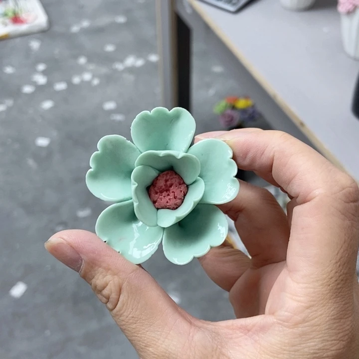 摆件手工制作陶瓷花