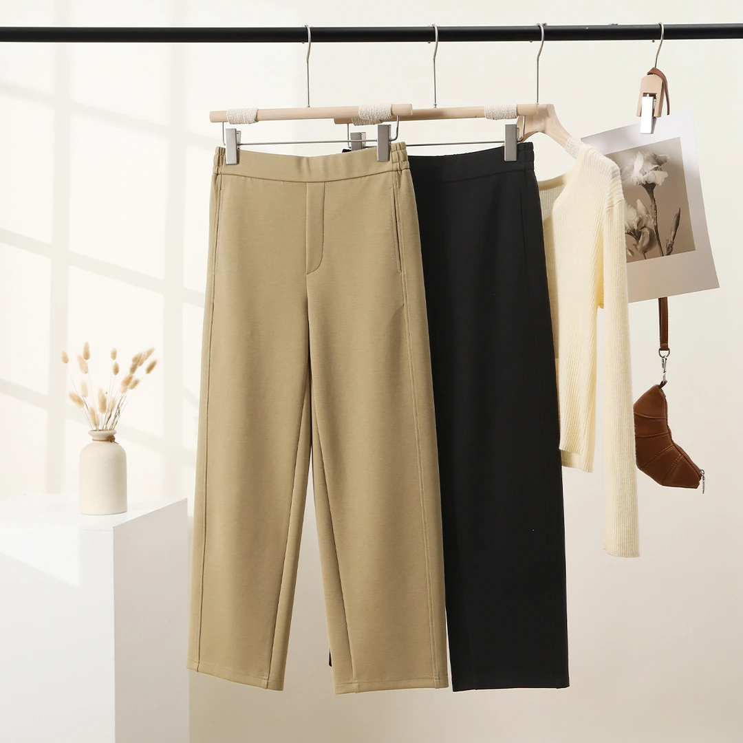 索菲丝尔2025春季新款休闲时尚女式百搭九分显瘦直筒裤511218