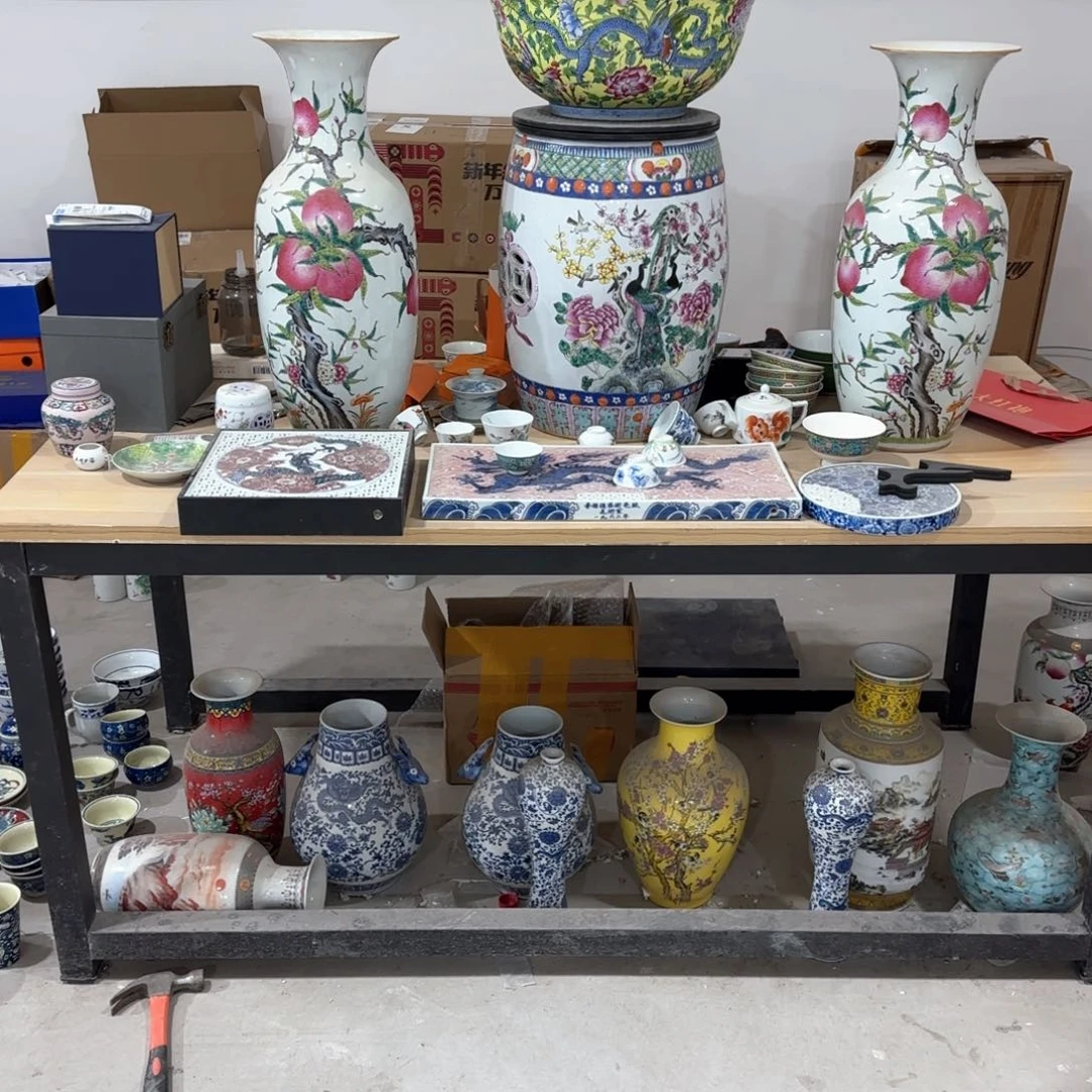 瓷片摆件手绘瓷器全部处理