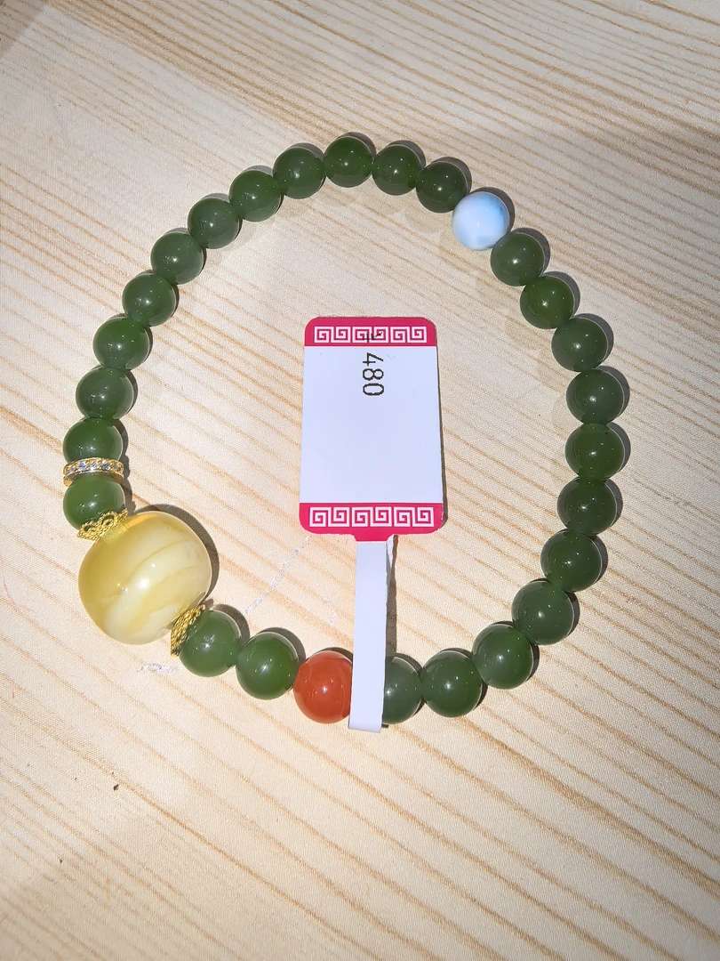 碧玉DIY蜜蜡手串