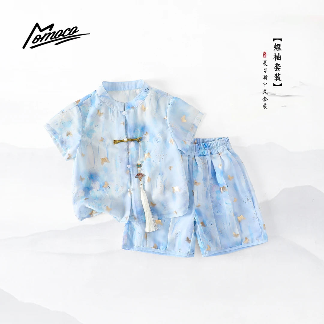 MOMOCO男童夏季新中式国风清新套装中性两件套77230578345