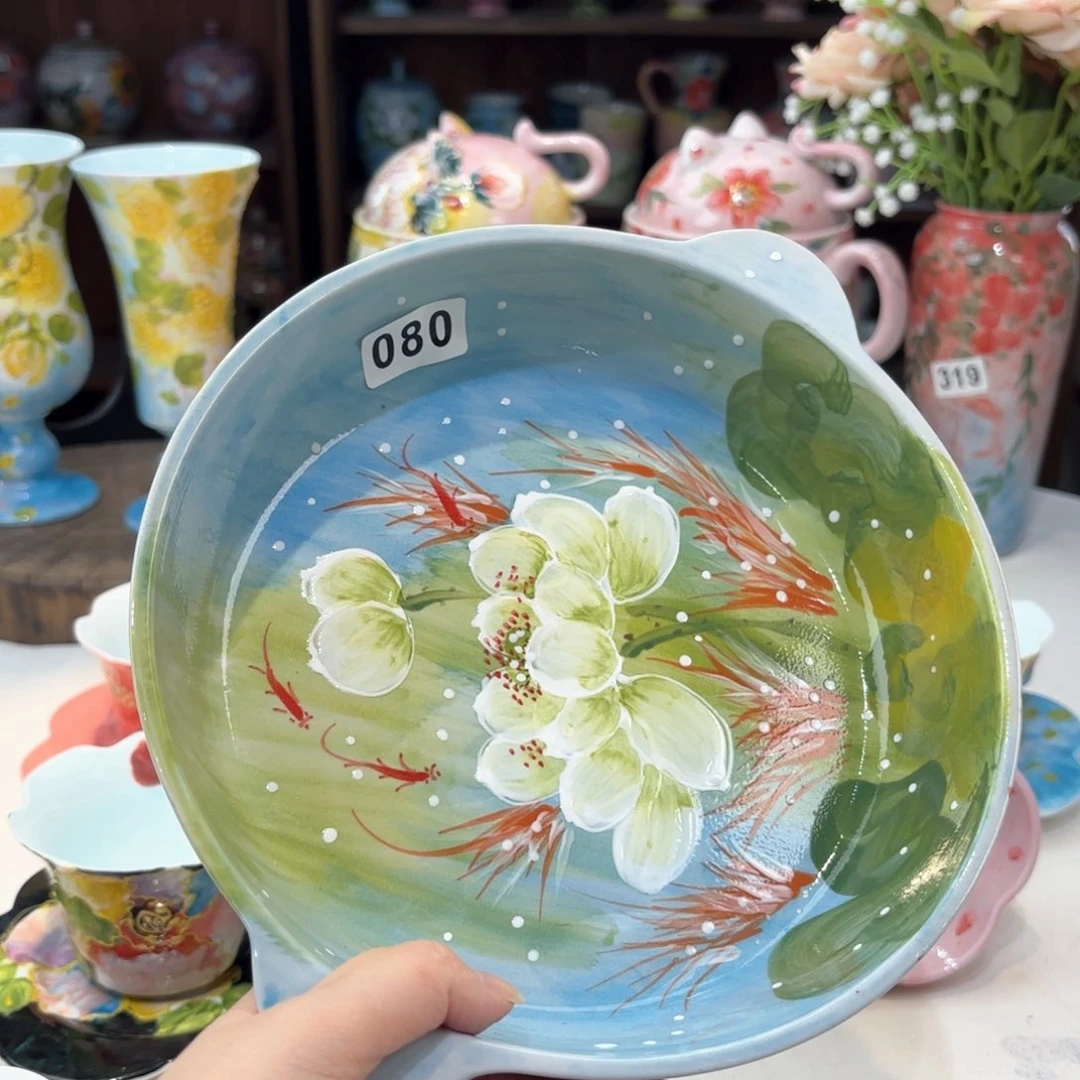 景德镇手绘高温釉下彩陶瓷茶具