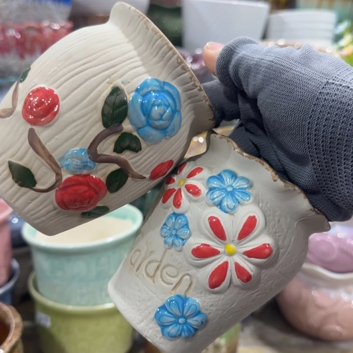 凑9米包邮，有孔，陶瓷花盆