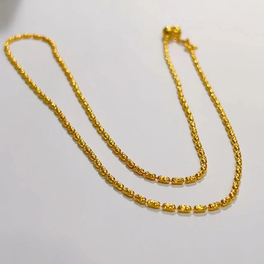 L-8119  足金经典米花珠项链