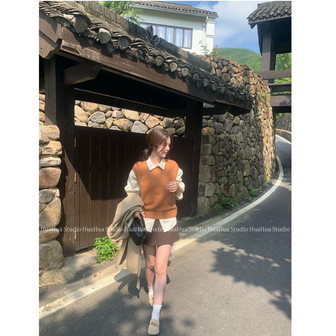 【花花】花朵马甲~重工刺绣花朵时尚感背心叠穿神器马甲背心毛衣