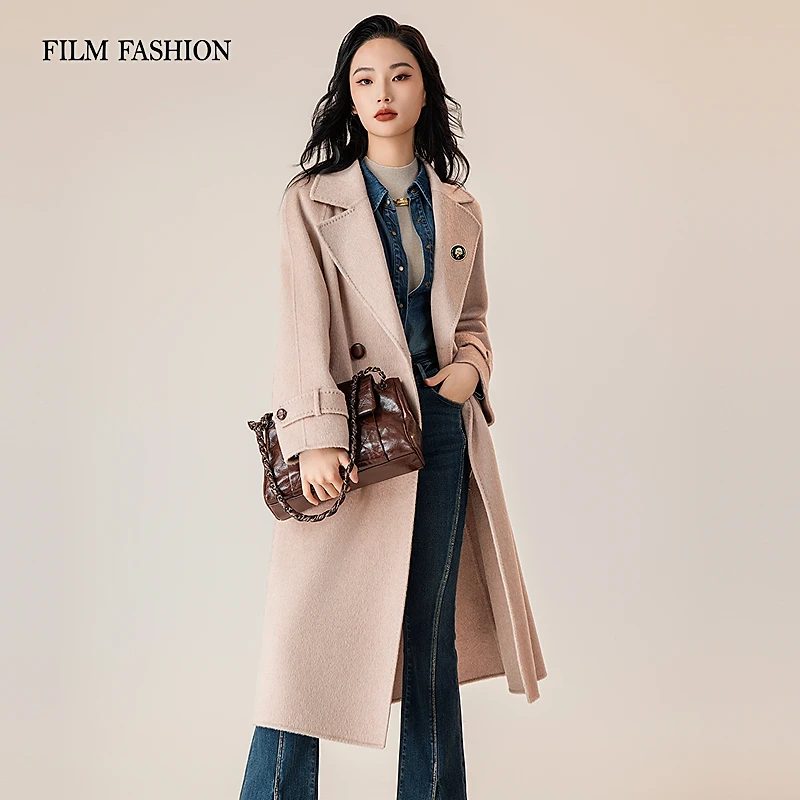 【小花专属】冬季新款双面呢外套大衣羊毛保暖简约女 FFEG145652