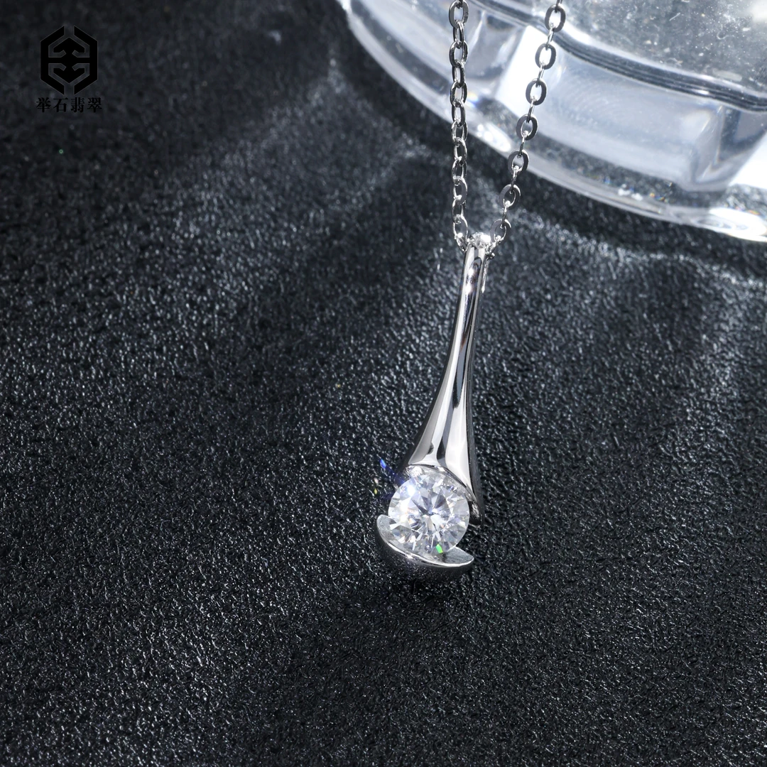 925银莫桑石银制品 【举石精选】X03-9819-0388莫桑钻项链（一件）F