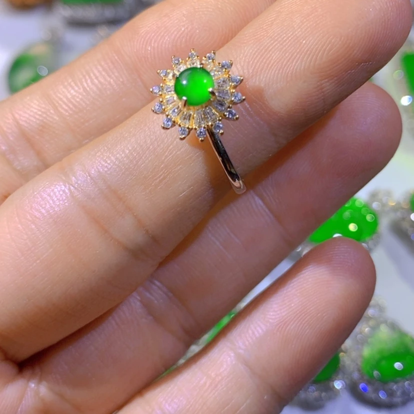 【闪购商品】银S925镶嵌挂件翡翠天然翡翠