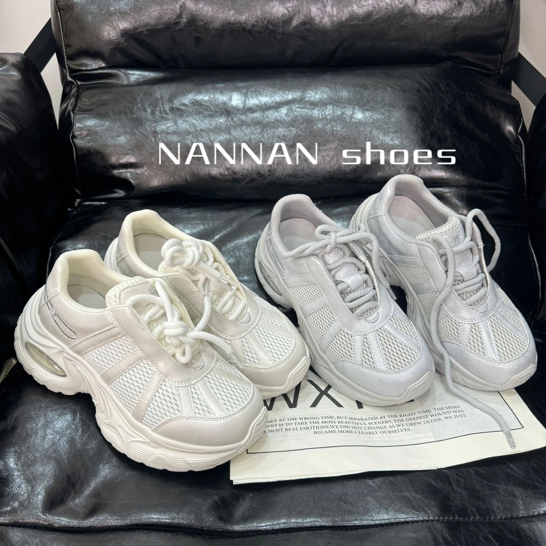 【NN】25春夏新网网布厚底休闲百搭轻便时尚老爹鞋慢跑鞋复古擦色