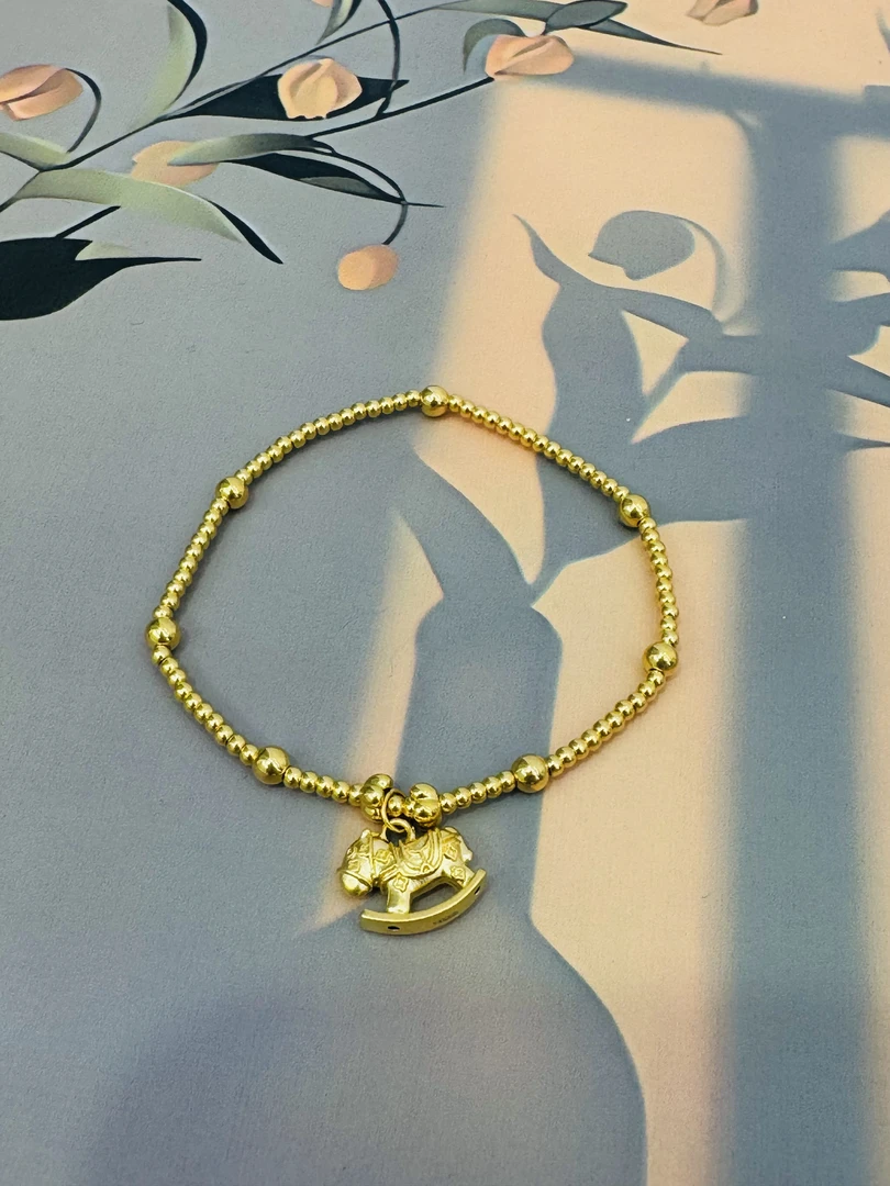 足金卡2金珠木马时尚精美爆款ZB30169