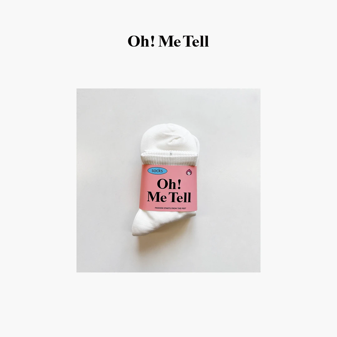 Oh！Me Tell【蜜桃】纯色女士短筒袜棉袜