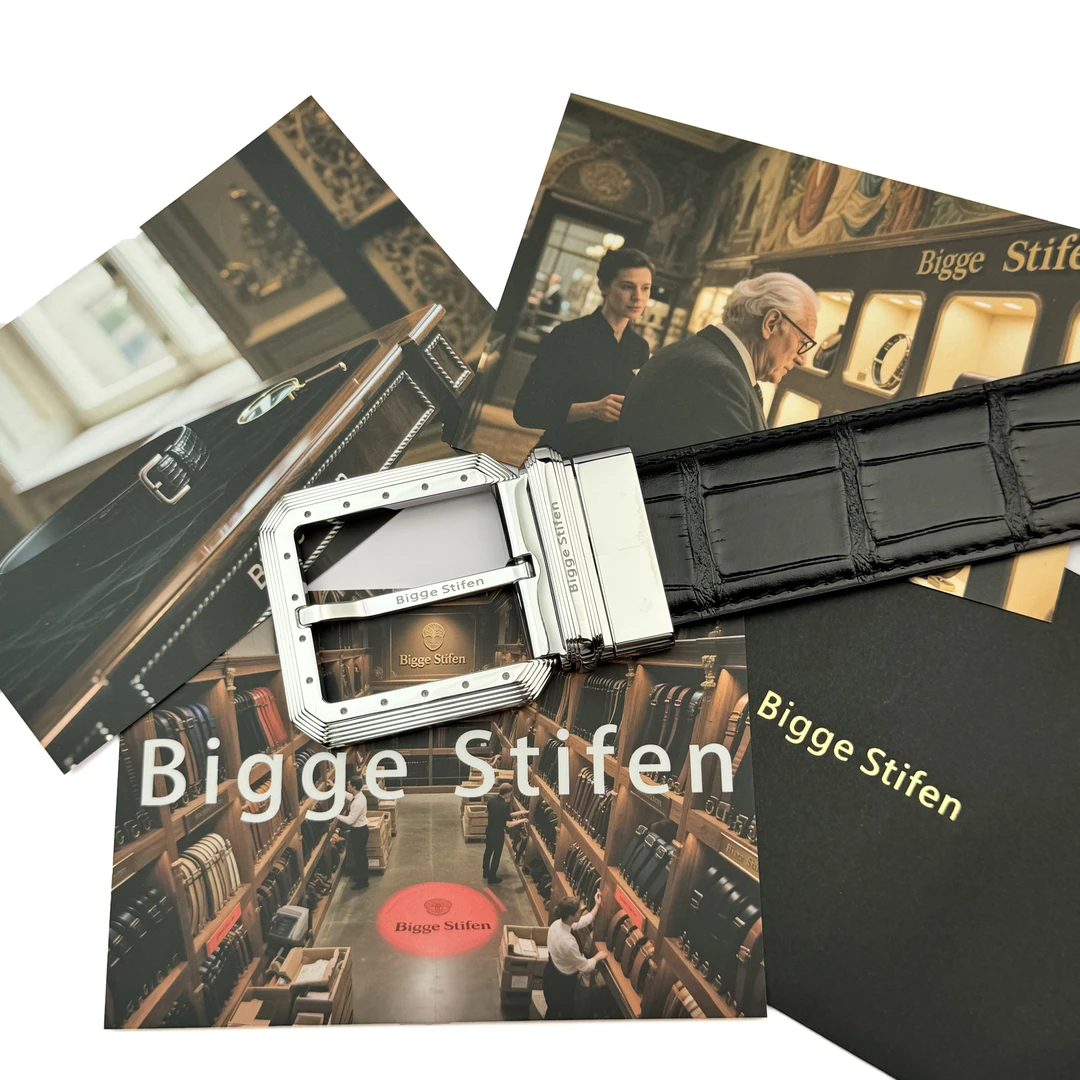 男士3.5宽针扣鳄鱼纹皮带男款送男朋友