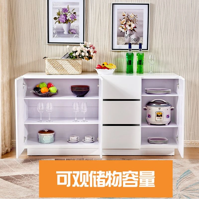 餐边柜现代简约茶水柜多功能烤漆储物柜白色碗柜厨房酒柜客厅组装