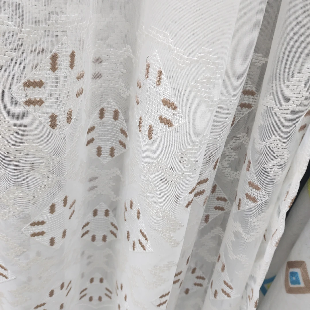 3207白色简约风纱帘宽5.35一片高度2.67米钩款