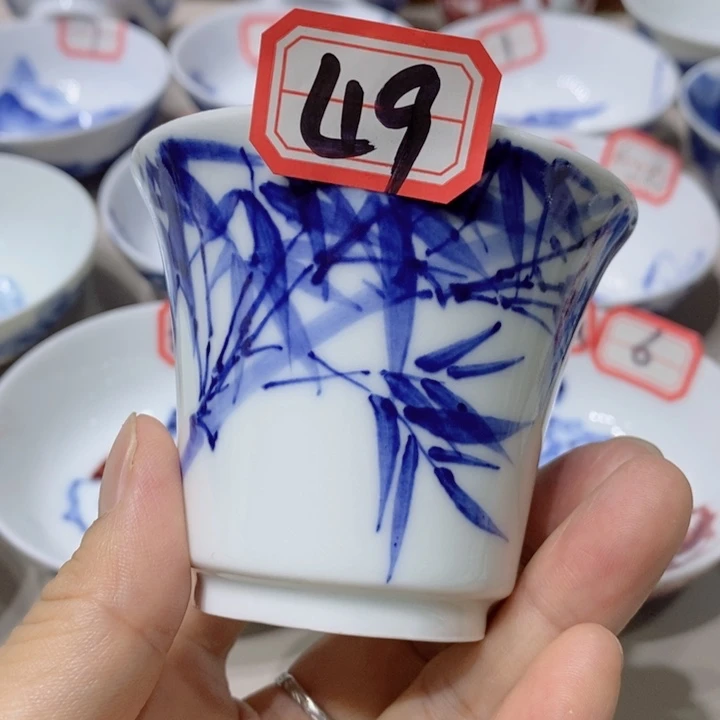 清***上杯张学鸿老师青花釉里红微瑕