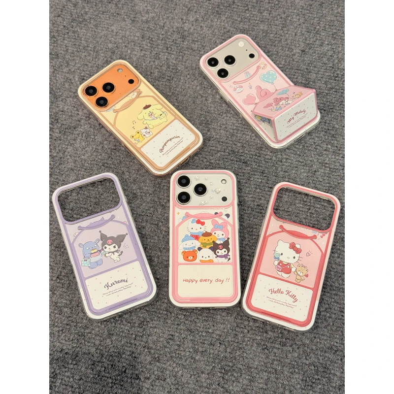 三丽鸥KT磁吸折叠支架手机壳适用iPhone17promax手机壳库洛米13