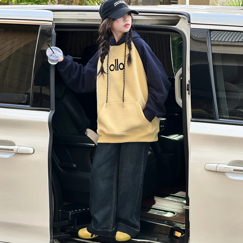 女童秋套装2025新款休闲连帽卫衣套装中大童初中生洋气儿童秋装潮