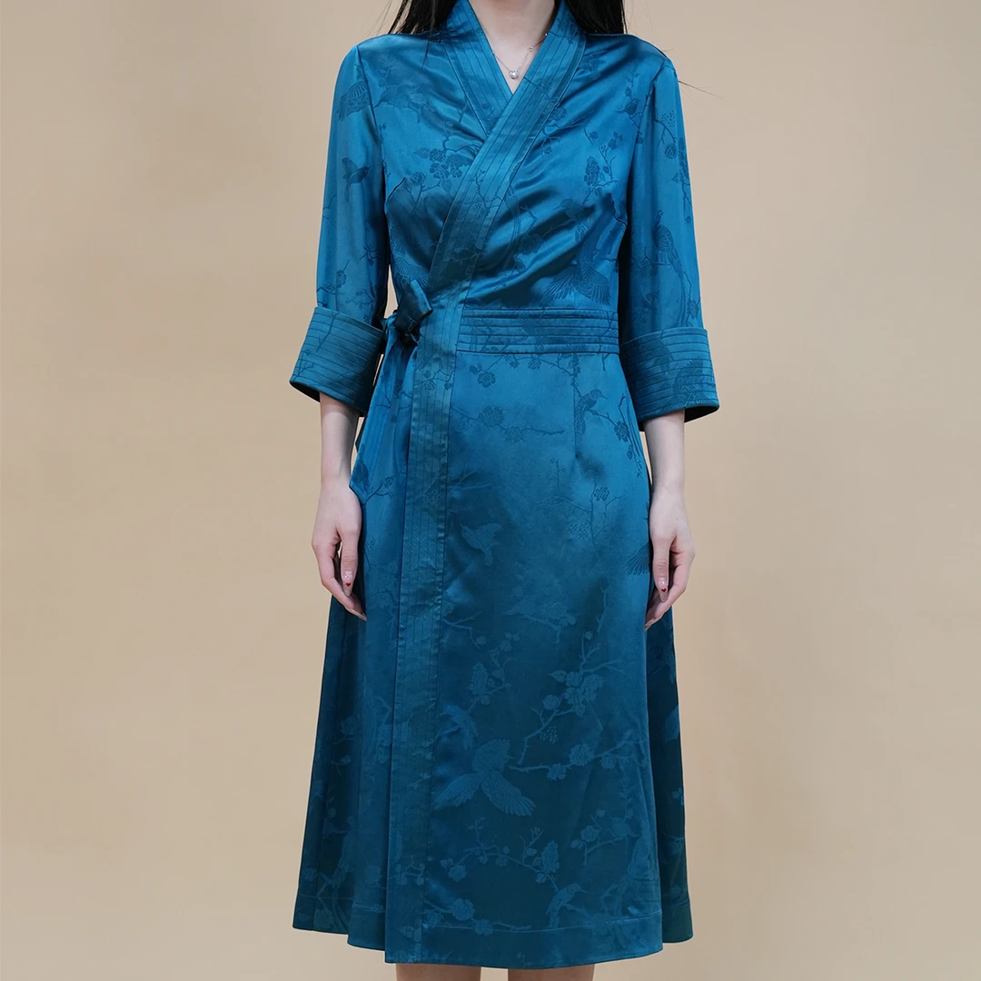 国风气质夏季收腰短袖连衣裙YECL040559