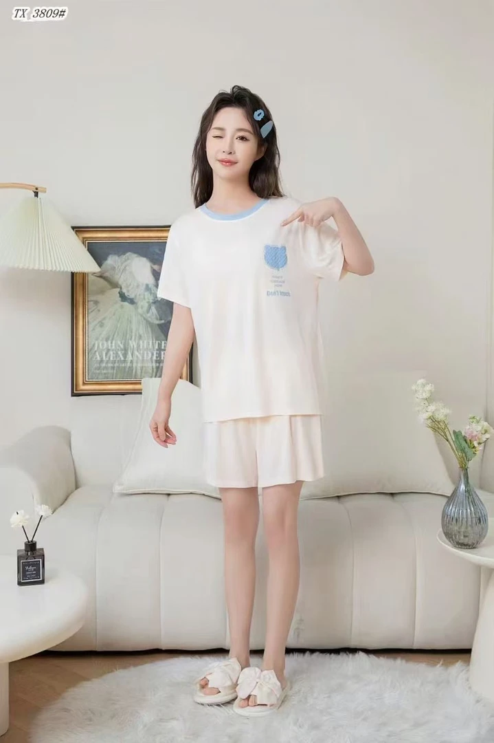 夏季小熊短袖短裤可家居可外出套装