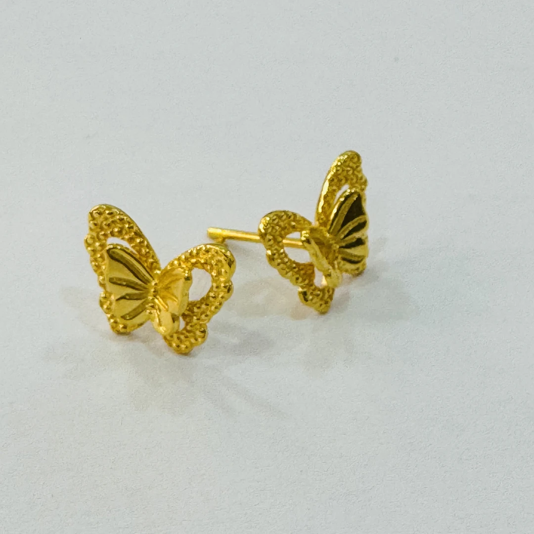 【木木专享】足金999 蝴蝶耳钉 2.67 GP