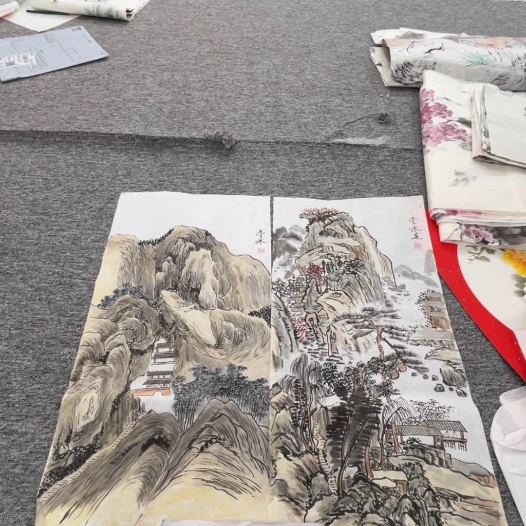 国画姚贵老师四尺四开绘画两张微瑕介意慎拍