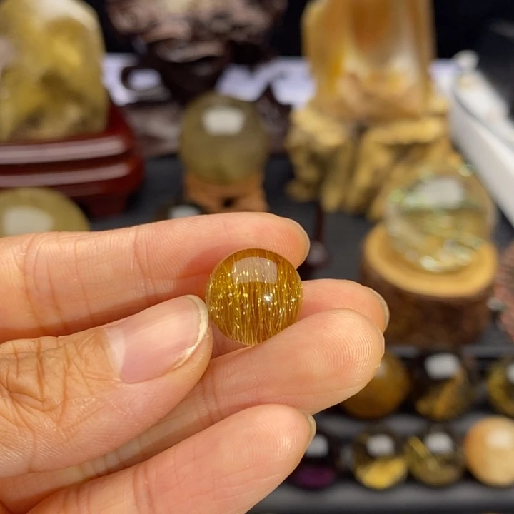 水晶珠宝半成品未镶嵌依*金发晶球