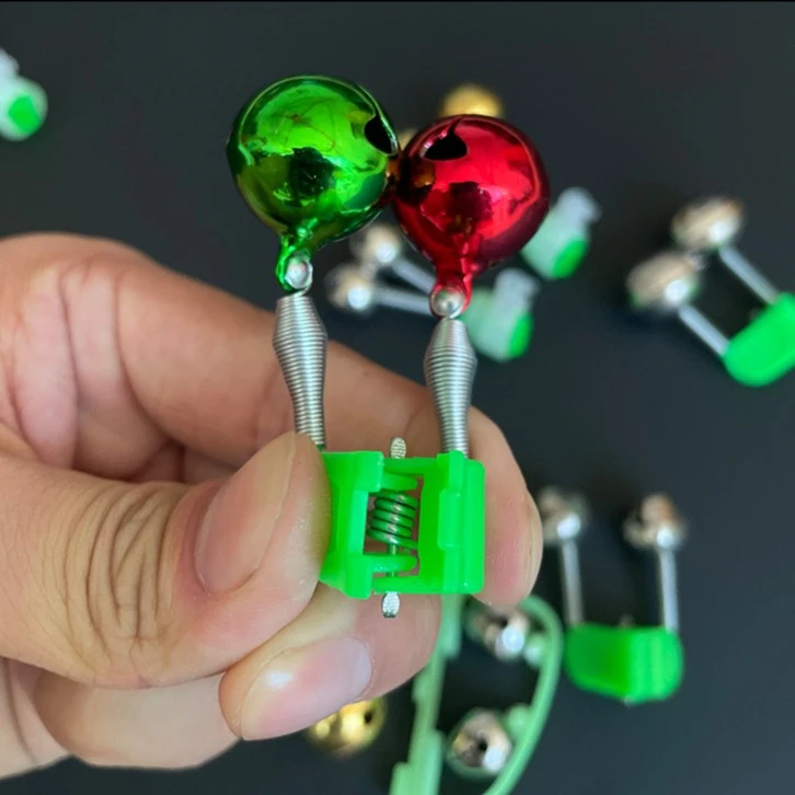 铃铛钓鱼海竿抛竿彩色金色铜铃铛防甩防掉感应报警器海杆配件渔具