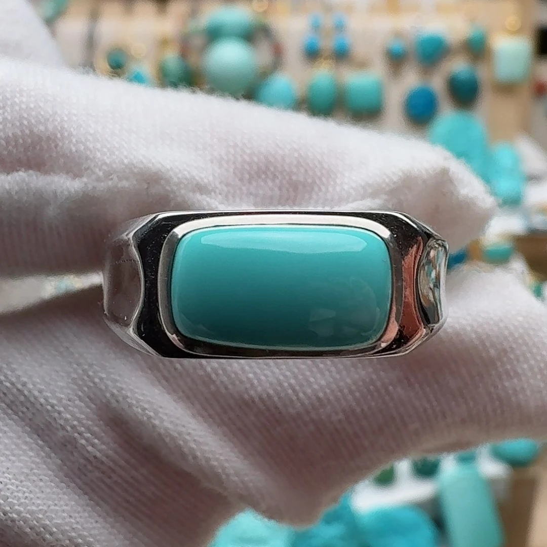 绿松石珠宝奇石银S925镶嵌