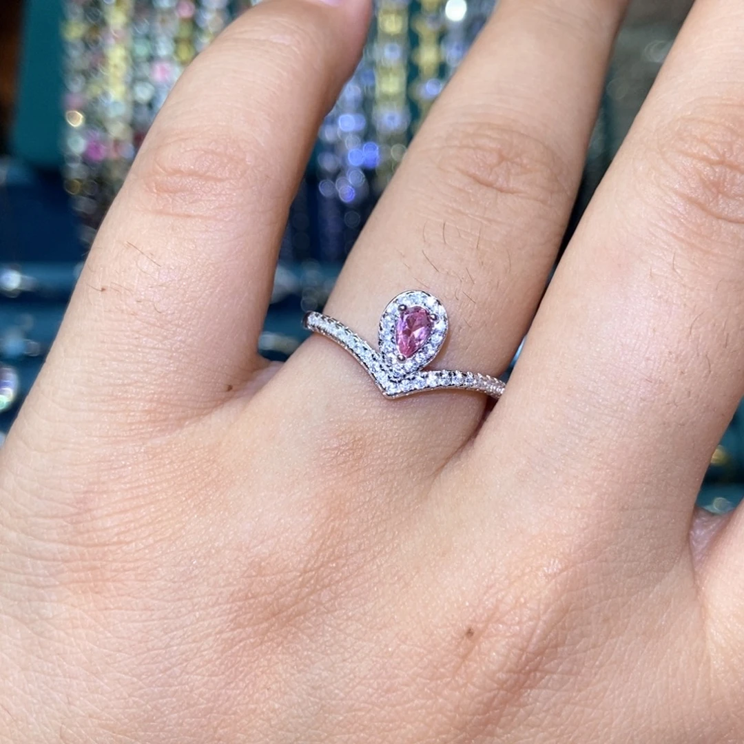 银S925镶嵌戒指碧玺