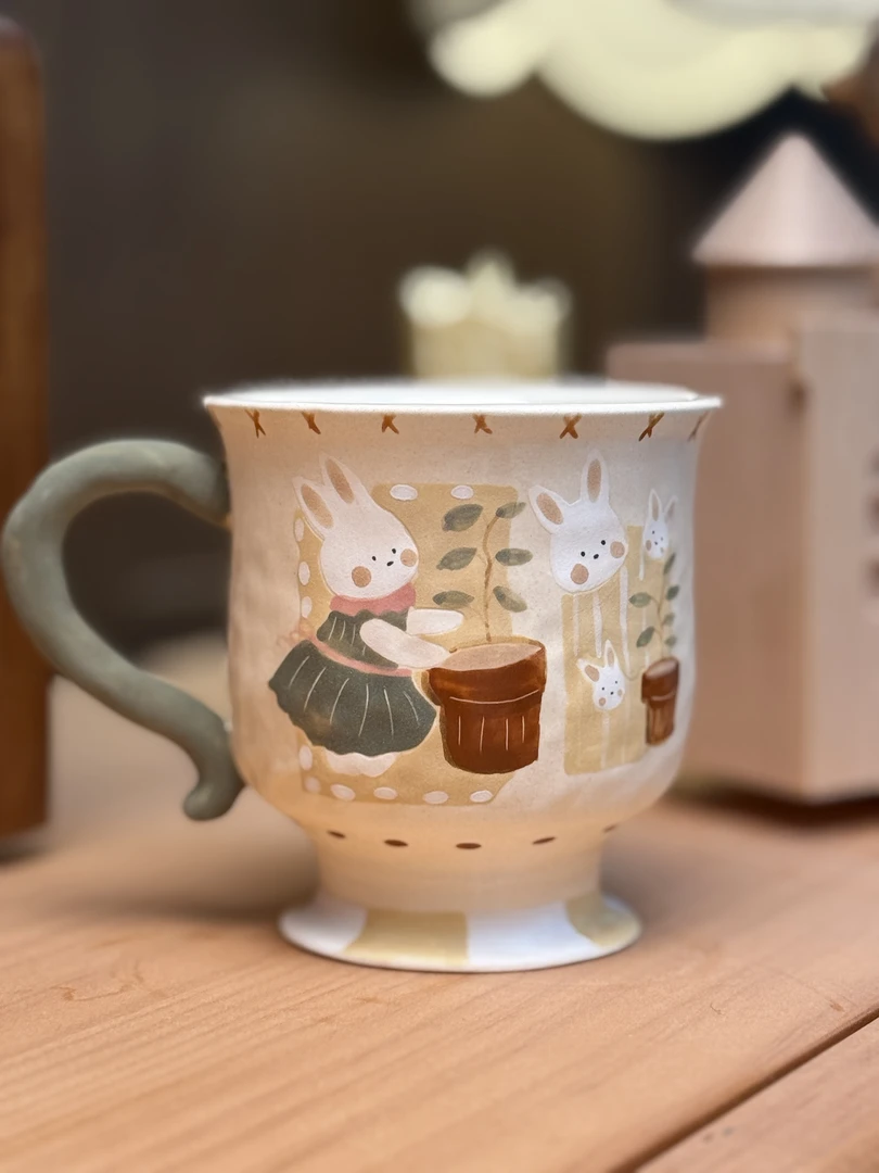 可爱种花小兔杯杯
