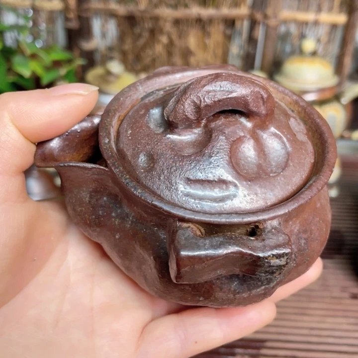 紫砂茶壶纯自然高温无釉裸柴烧