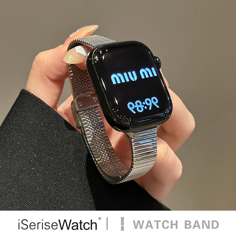 iserisewatch适用苹果手表表带iWatchs11代金属applewatch10高级
