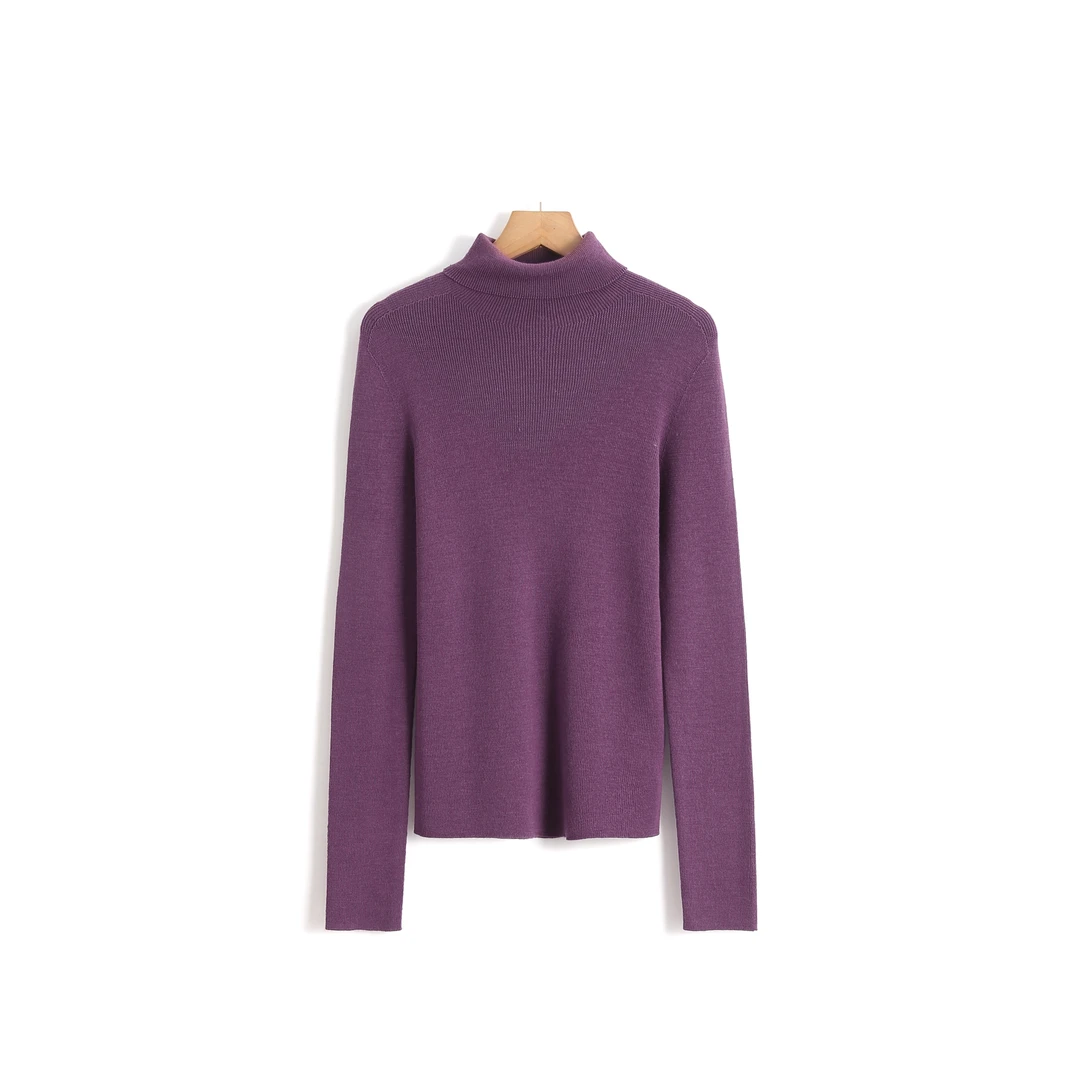 【HONEY AMOR】 堆堆领女长袖无缝一体高领毛衣 /MZS115D