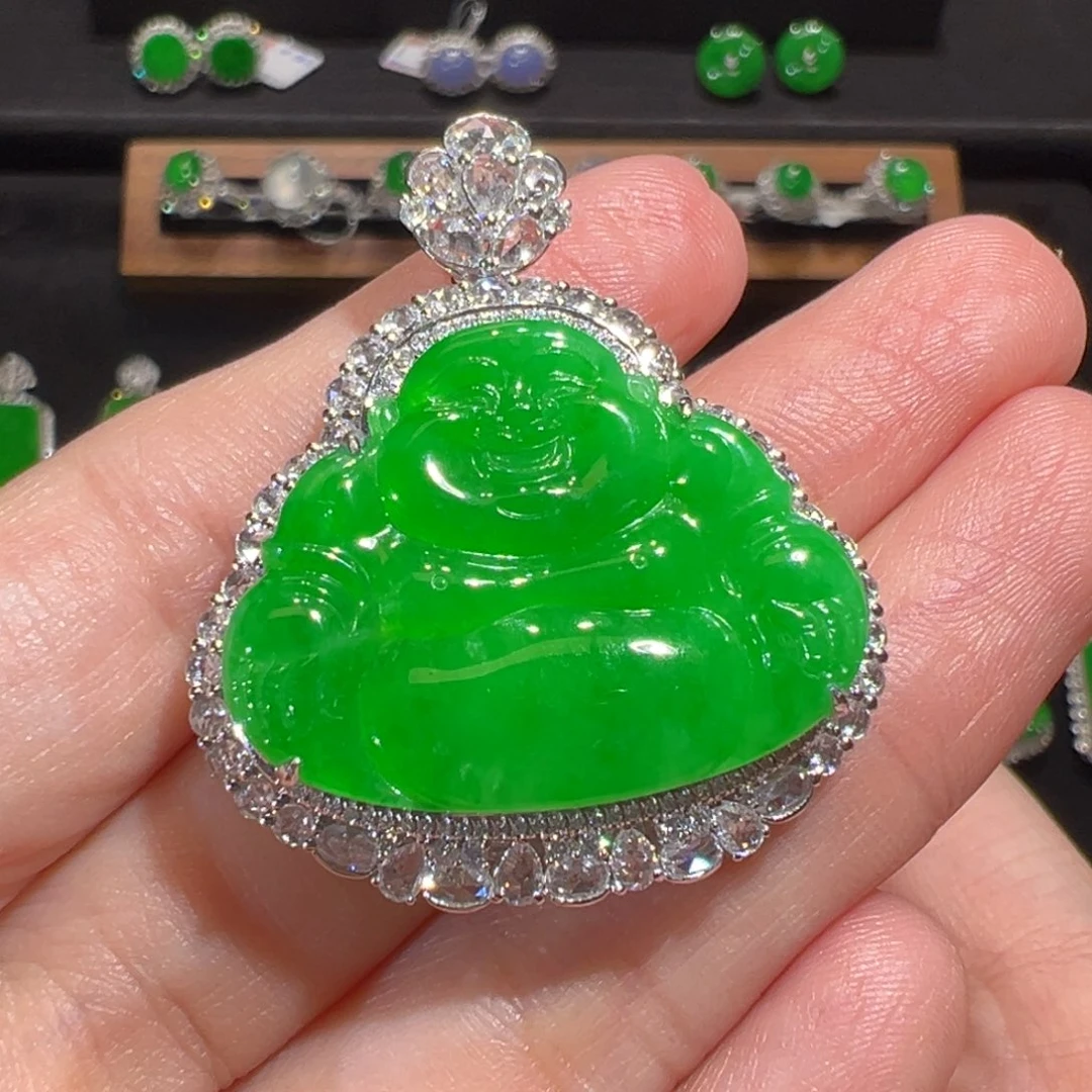 翡翠18K金镶嵌颈饰收到货48小时鉴赏期