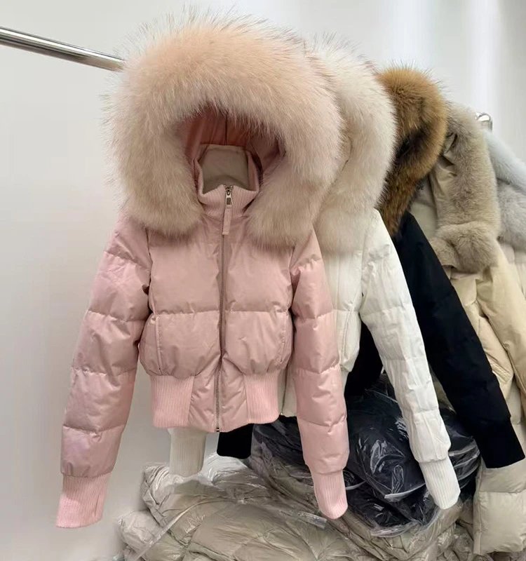 小个子爆款羽绒服女冬可拆卸毛领连帽90白鸭绒收腰加厚小海鸥外套